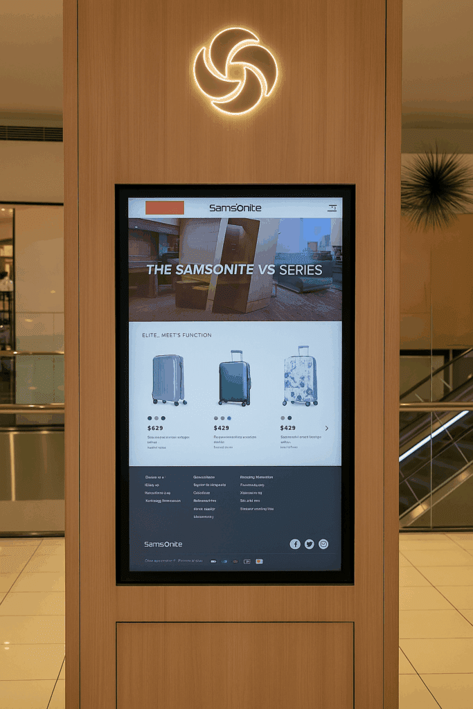 Metrospec Enhances Retail Digital Signage at David Jones Melbourne for Samsonite